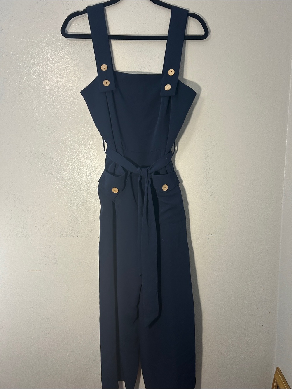 Gianni Bini Navy Utility Jumpsuit Size 4 Belted Wide Leg